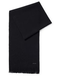 BOSS - Accessories Solid Oblong Scarf With Patch - Lyst