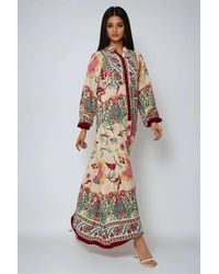 Hiccup - Patterned Maxi Dress With Shirt Collar - Lyst