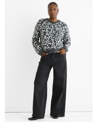 Gini London - Grauer Strickpullover Mit Tiermuster Und Lockerer Passform - Lyst