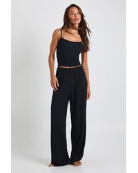 Boohoo - Tall Pointelle Cami And Wide Leg Trouser Pyjama Set - Lyst