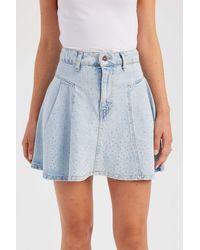 Hiccup - Mid Rise Diamente Pleated Mini Skirt - Lyst