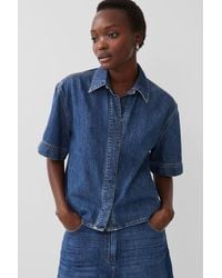 French Connection - Cotton Short Sleeve Denim Shirt - Lyst