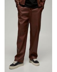 BoohooMAN - Relaxed Fit Elasticated Waist Embossed Pu Trouser - Lyst