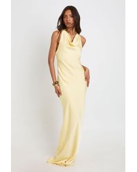 Boohoo - Tall Drape Back Satin Maxi Dress - Lyst
