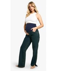 Boohoo - Maternity Over The Bump Split Hem Straight Leg Jeans - Lyst