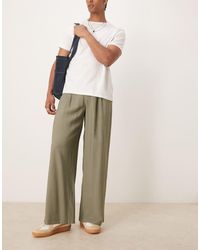 ASOS - Loose Leg Smart Trouser With Double Stitch Down Pleat - Lyst