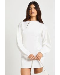 Boohoo - Structured Flare Sleeve Mini Shift Dress - Lyst