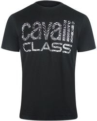 Roberto Cavalli - Bold Zebra Print Logo T-Shirt Cotton - Lyst
