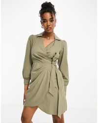 Miss Selfridge - Poplin Wrap Shirt Dress - Lyst