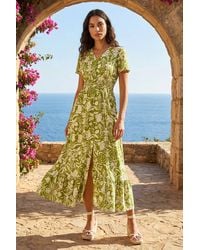 Roman - Floral Print Button Detail Maxi Dress - Lyst