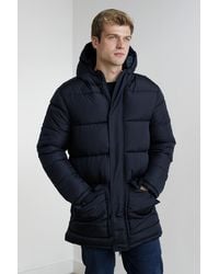French Connection - Hooded Parka Longline Zip-Through Jacket - Lyst