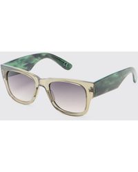 BoohooMAN - Plastic Rectangle Sunglasses - Lyst