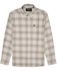 Lyle & Scott - Tonal Check Long Sleeve Flannel Shirt - Lyst