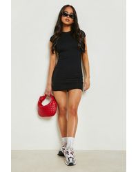 Boohoo - Petite Basic Cap Sleeve Mini Dress - Lyst