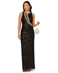 Adrianna Papell - Aidan Sequin Long Dress - Lyst