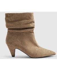 River Island - Ankle Boots Faux Suede Slouch Cone Heel - Lyst