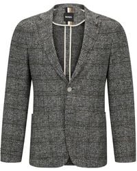 BOSS - Plaid Notch Collared Blazer - Lyst