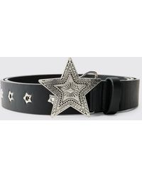 BoohooMAN - Pu Star Buckle Belt - Lyst