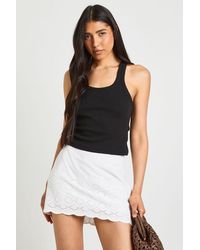 Boohoo - Tall Broderie Anglaise A-Line Mini Skirt - Lyst