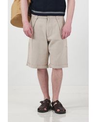 Giesto - Mid Waist Wide Leg Chino Shorts With Pockets - Lyst