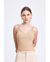 Hiccup - Scoop Neck Knitted Ribbed Tank Top - Lyst