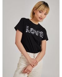 Pink Vanilla - Zebra Print Love Slogan T-Shirt - Lyst
