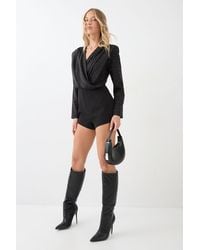 MissPap - Premium Tailored Hotfix Playsuit - Lyst