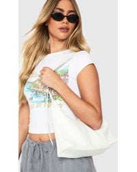 Boohoo - Buckle Detail Slouchy Shoulder Bag - Lyst
