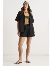 Gini London - Linen Mix Elasticated Waist Shorts - Lyst