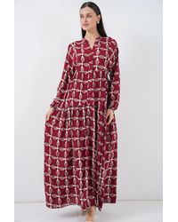 Bigdart - Patterned V-Neck Maxi Dress - Lyst