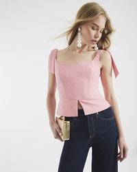 River Island - Top Sleeveless Corset Bow Detail - Lyst
