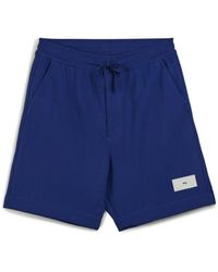 Y-3 - Organic Cotton Terry Shorts In Blauw - Lyst