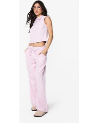Boohoo - Woven Tailored Belted Wide Leg Trouser - Lyst