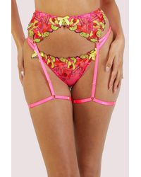 Playful Promises - Magda Neon Cocktail Embroidery Suspender Belt - Lyst