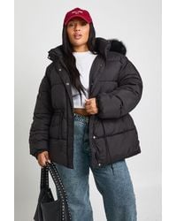 Boohoo - Plus Faux Fur Trim Parka - Lyst