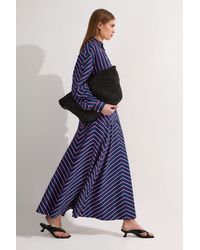 Karen Millen - Cotton Stripe Full Midi Skirt - Lyst