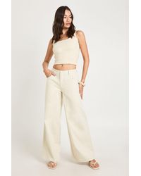 Boohoo - Twill Barrell Leg Trousers - Lyst