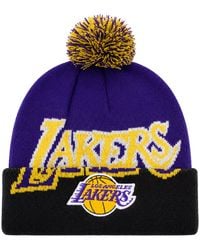 Mitchell & Ness - Nba Los Angeles Lakers Double Take Knit Beanie - Lyst