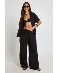 Boohoo - Essentials Oversized Textured Beach Trousers - Lyst