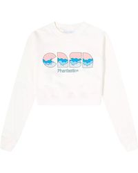 CASABLANCA - Casa Clouds Screen Printed Cropped Sweatshirt Cotton - Lyst