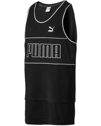 PUMA - Xtreme Tank Long Sleeveless Gym Training Vest 573545 01 Textile - Lyst