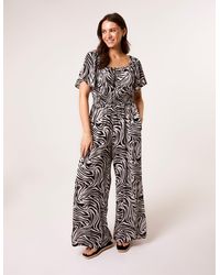 Blue Vanilla - Shirred Waist Jumpsuit - Lyst