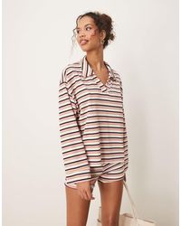 ASOS - Long Sleeve Rugby Collar Top Co-Ord - Lyst