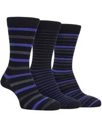 Farah - 3 Pack Striped Bamboo Dress Socks Soft Breathable - Lyst