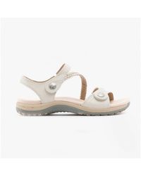 Free Spirit - Malibu Leather Touch Fasten Sandals Sand - Lyst