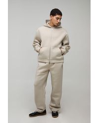 BoohooMAN - Oversized Boxy Bonded Scuba Zip Through Hooded Tracksuit - Lyst