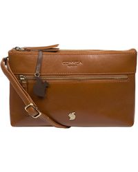 Conkca - 'Minnow' Dark Leather Cross Body Clutch Bag - Lyst