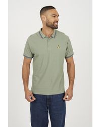 Brave Soul - Cotton Polo Shirt With Contrast Colour Stripe - Lyst