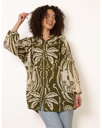 Blue Vanilla - Tropical Metallic Oversized Shirt - Lyst