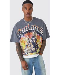 BoohooMAN - Oversized Boxy Outlaws Faux Layer T-shirt - Lyst